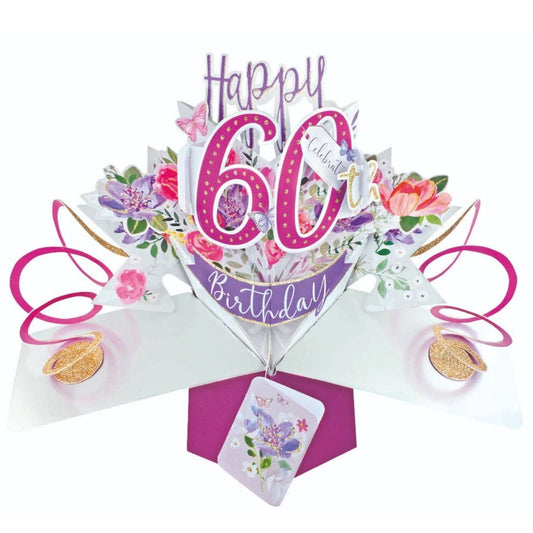 Female 60th Birthday Pop-Up Greeting Card