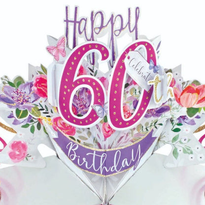 Female 60th Birthday Pop-Up Greeting Card