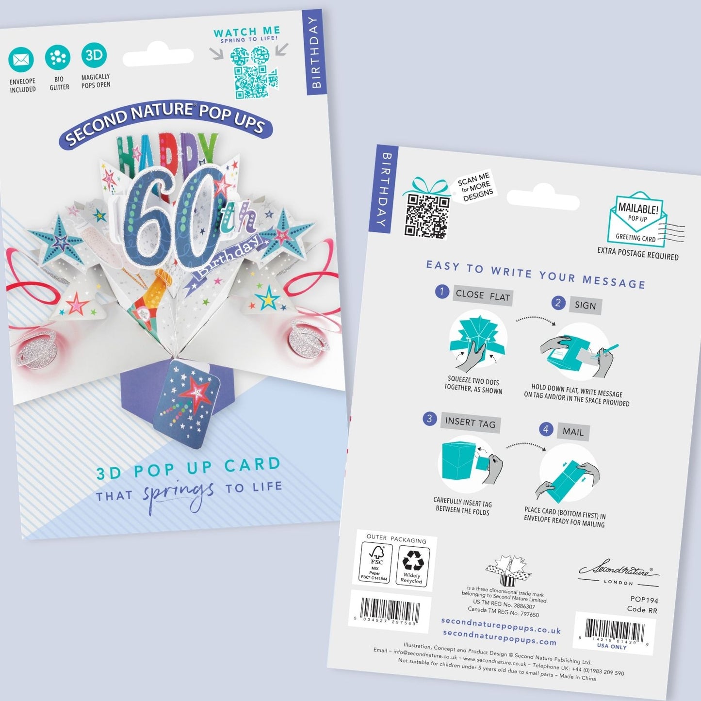 Happy 60th Birthday Pop-Up Greeting Card
