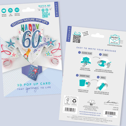 Happy 60th Birthday Pop-Up Greeting Card