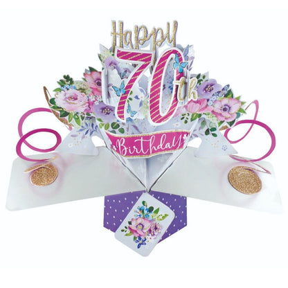 Happy 70th Birthday Pop-Up Greeting Card