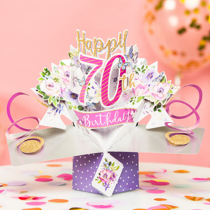 Happy 70th Birthday Pop-Up Greeting Card