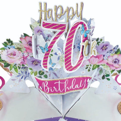 Happy 70th Birthday Pop-Up Greeting Card