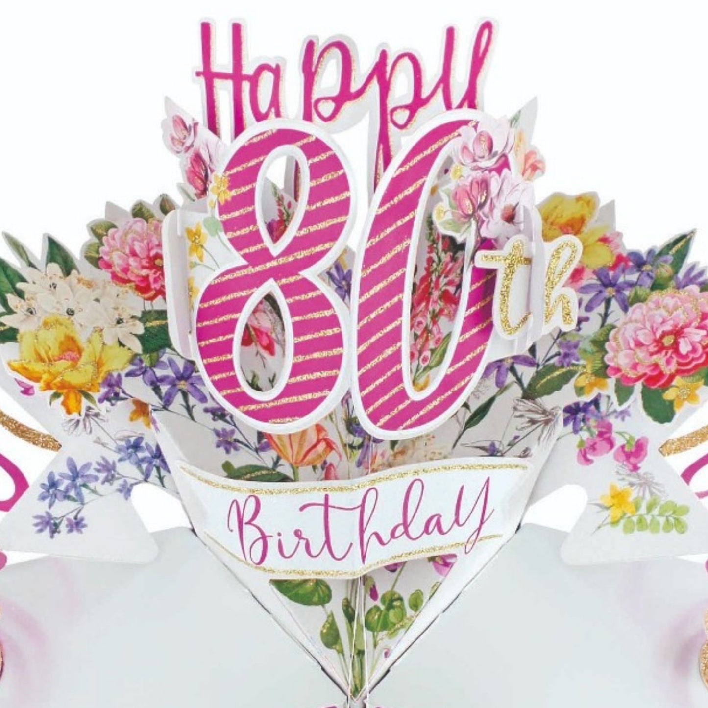 Happy 80th Birthday Pop-Up Greeting Card