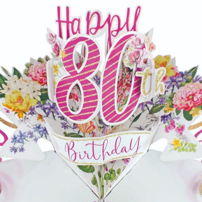 Happy 80th Birthday Pop-Up Greeting Card