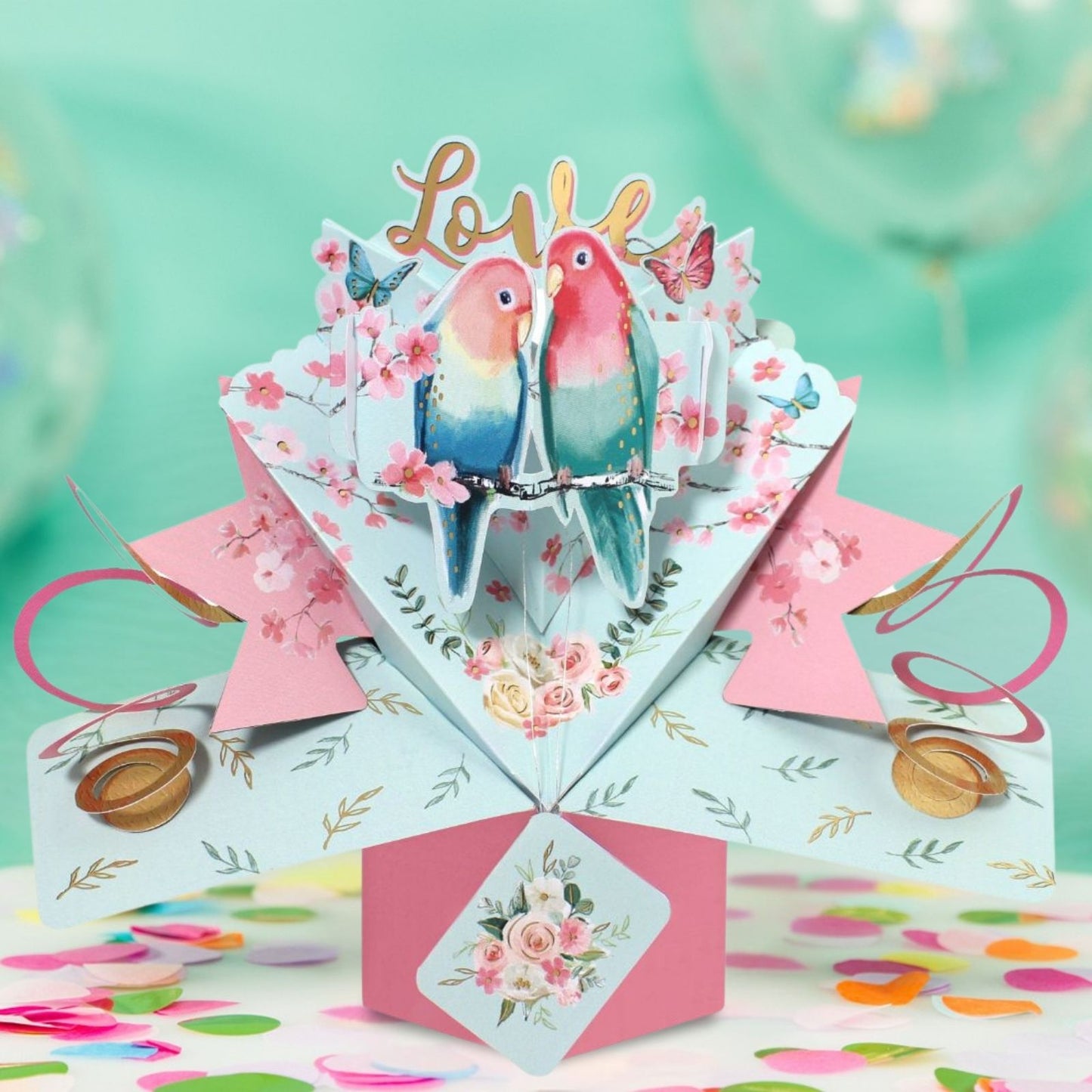 Love Birds Romantic Pop-Up Greeting Card