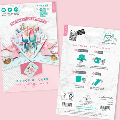 Love Birds Romantic Pop-Up Greeting Card