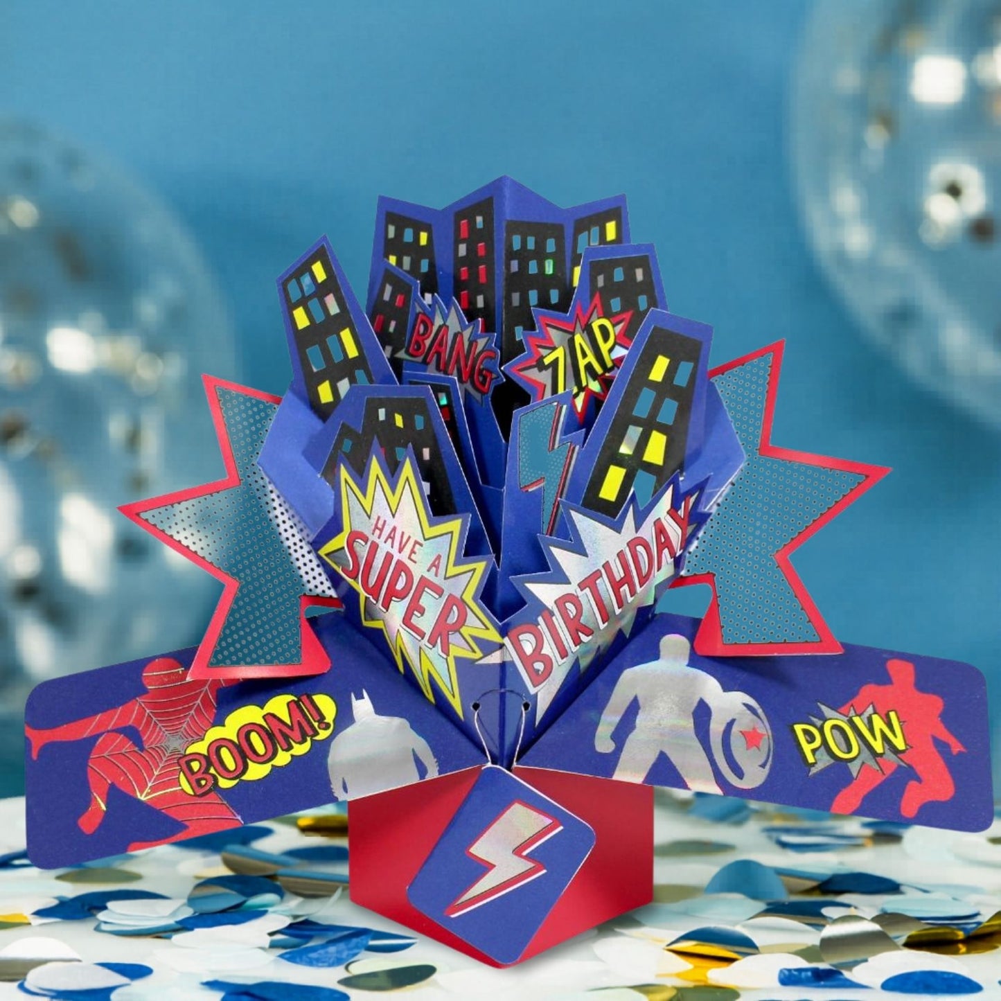 Super Birthday Superhero Pop-Up Greeting Card