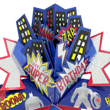 Super Birthday Superhero Pop-Up Greeting Card