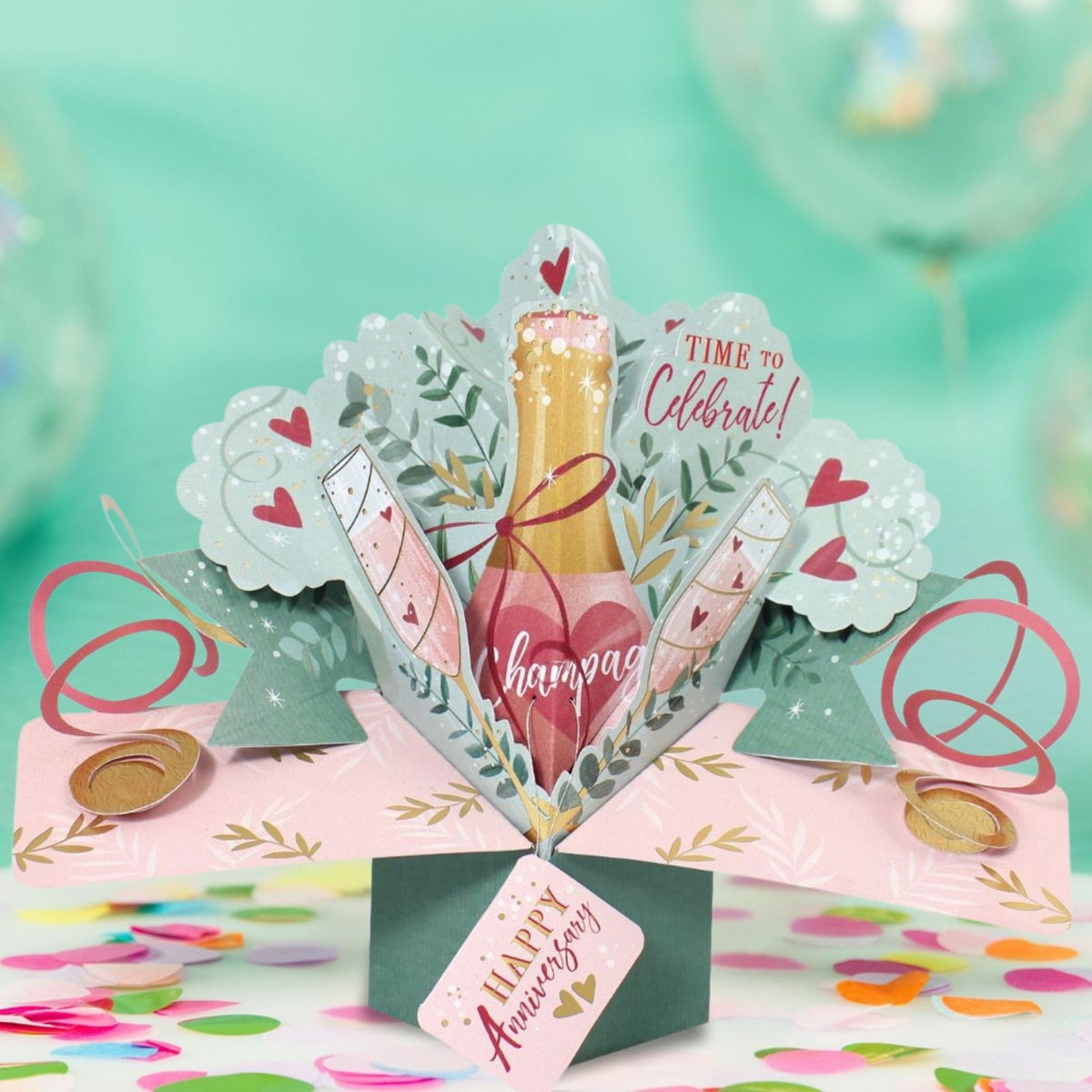 Time To Celebrate Anniversary Pop-Up Greeting Card