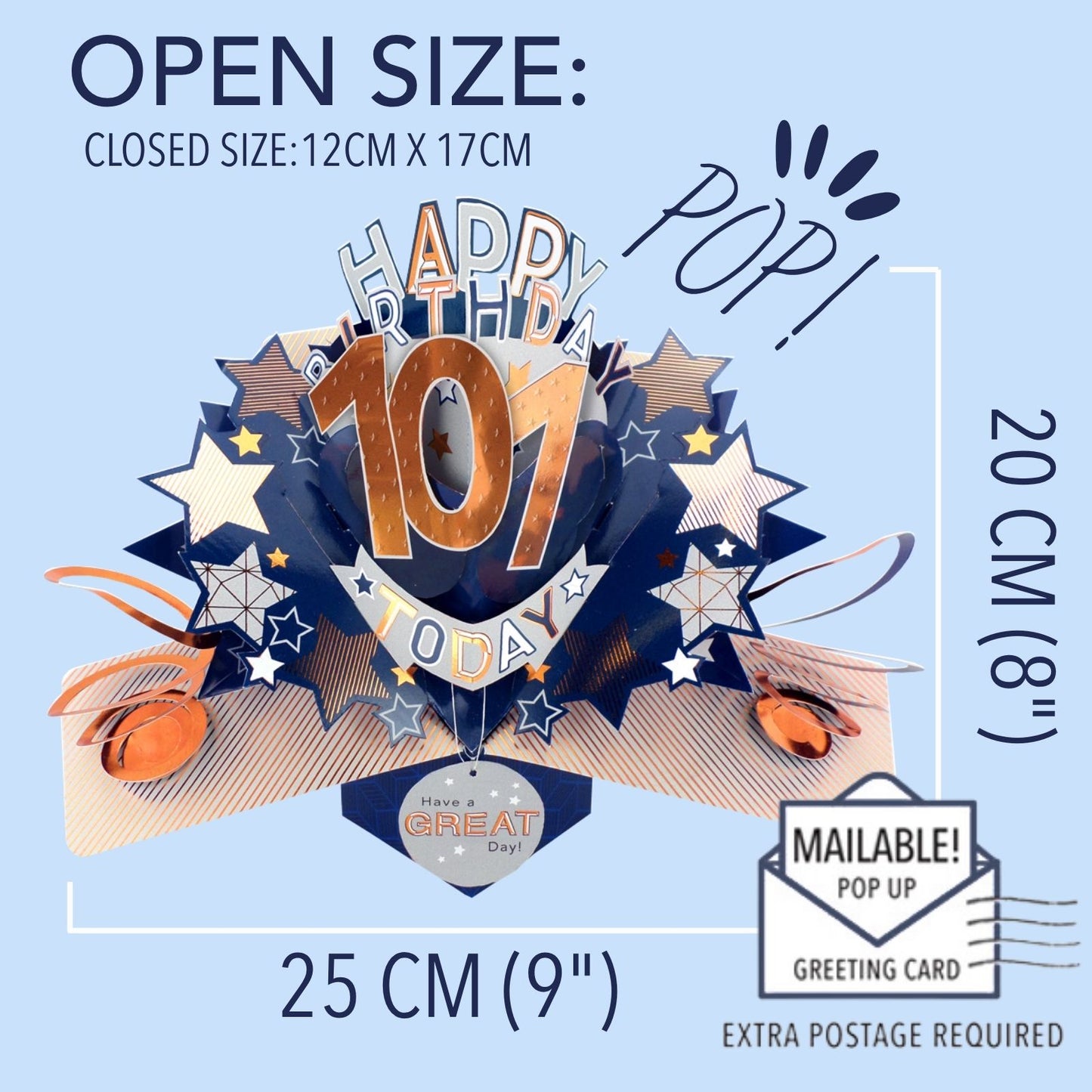 101st Birthday Card Pop Up 3D Happy Birthday Card Age 101 Today 3D For Him