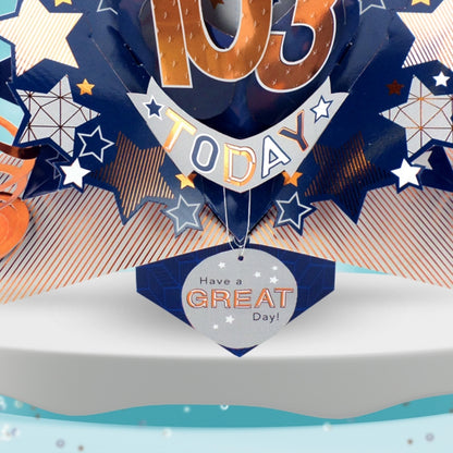 103rd Birthday Card Pop Up 3D Happy Birthday Card Age 103 Today 3D For Him
