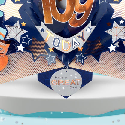 109th Birthday Card Pop Up 3D Happy Birthday Card Age 109 Today 3D For Him