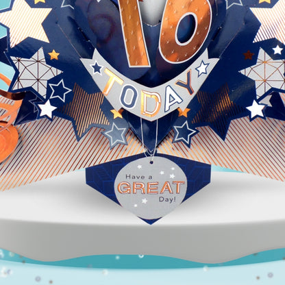 16th Birthday Card Pop Up 3D Happy Birthday Card Age 16 Today 3D For Him