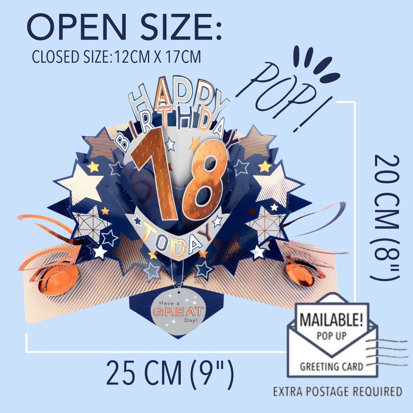 18th Birthday Card Pop Up 3D Happy Birthday Card Age 18 Today 3D For Him
