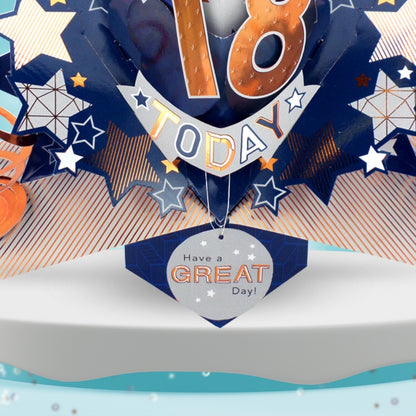 18th Birthday Card Pop Up 3D Happy Birthday Card Age 18 Today 3D For Him
