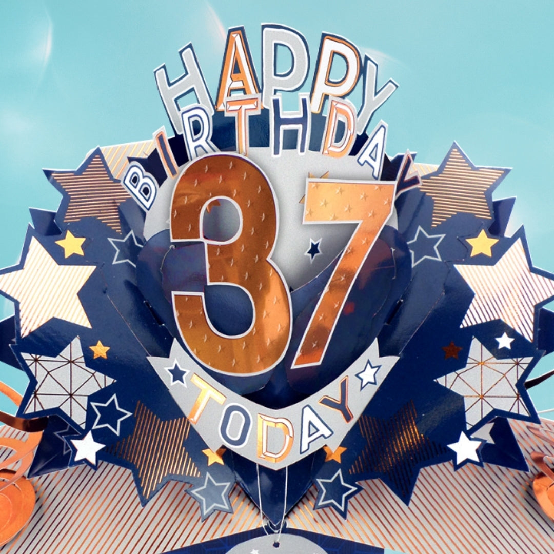 Happy 37th Birthday 37 Today Pop-Up Greeting Card