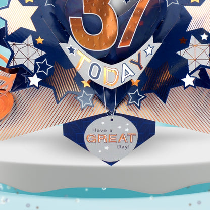 37th Birthday Card Pop Up 3D Happy Birthday Card Age 37 Today 3D For Him