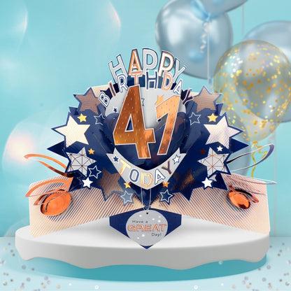 41st Birthday Card Pop Up 3D Happy Birthday Card Age 41 Today 3D For Him