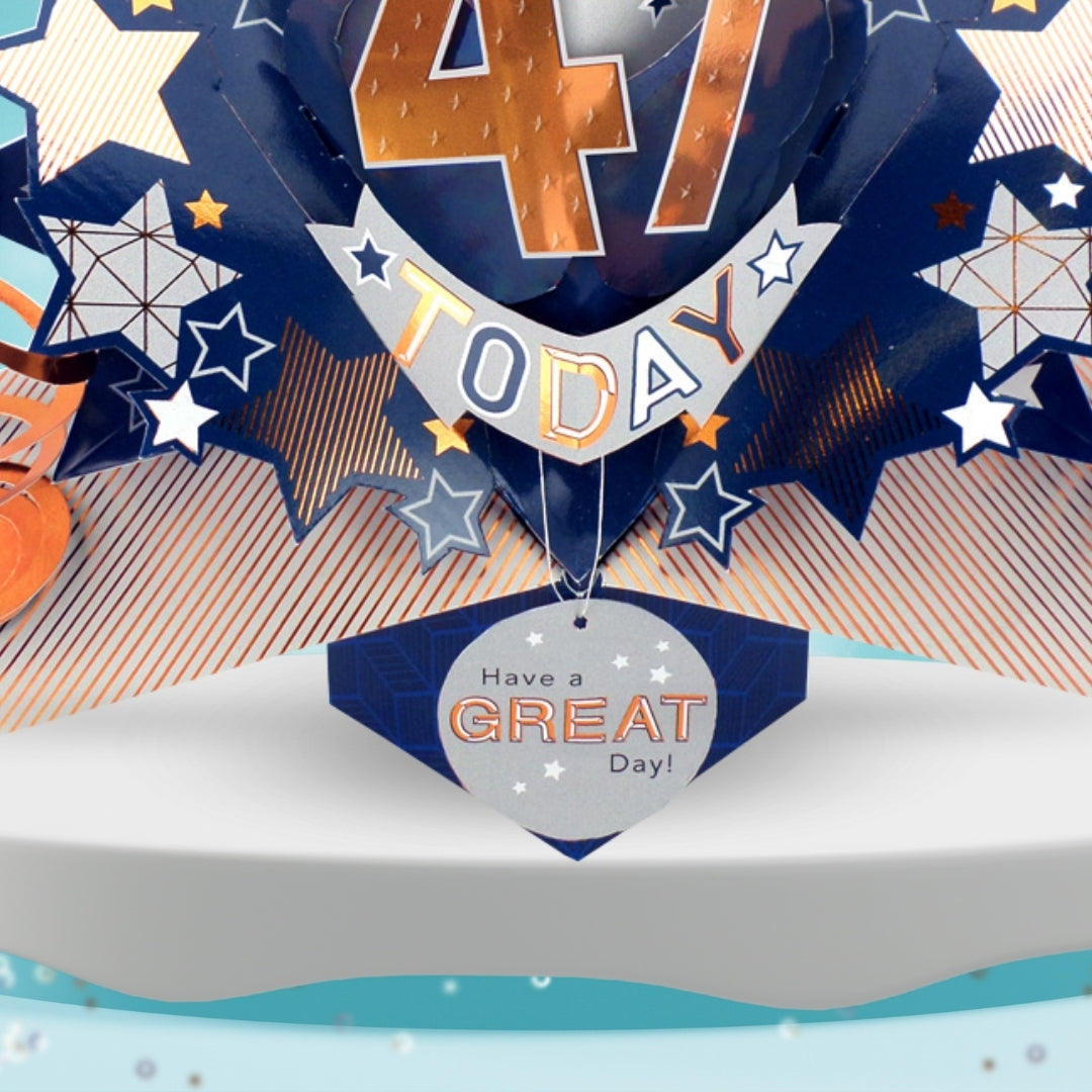 41st Birthday Card Pop Up 3D Happy Birthday Card Age 41 Today 3D For Him