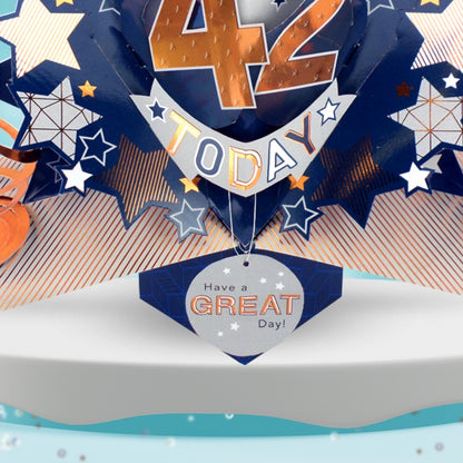 42nd Birthday Card Pop Up 3D Happy Birthday Card Age 42 Today 3D For Him