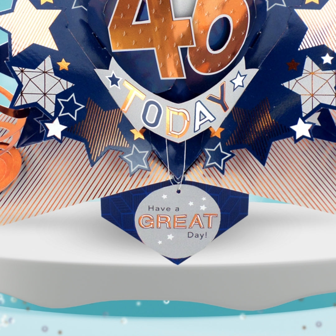 46th Birthday Card Pop Up 3D Happy Birthday Card Age 46 Today 3D For Him