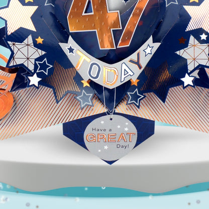 47th Birthday Card Pop Up 3D Happy Birthday Card Age 47 Today 3D For Him