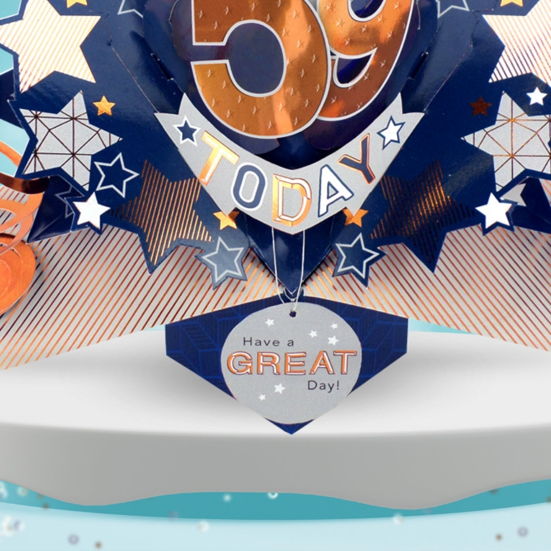 59th Birthday Card Pop Up 3D Happy Birthday Card Age 59 Today 3D For Him