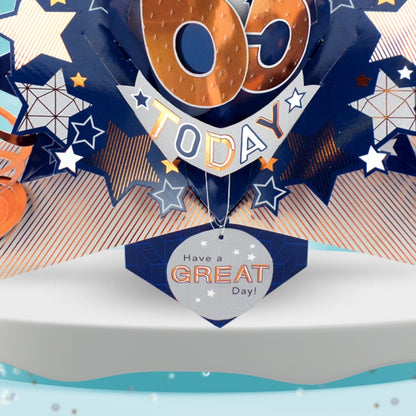 65th Birthday Card Pop Up 3D Happy Birthday Card Age 65 Today 3D For Him