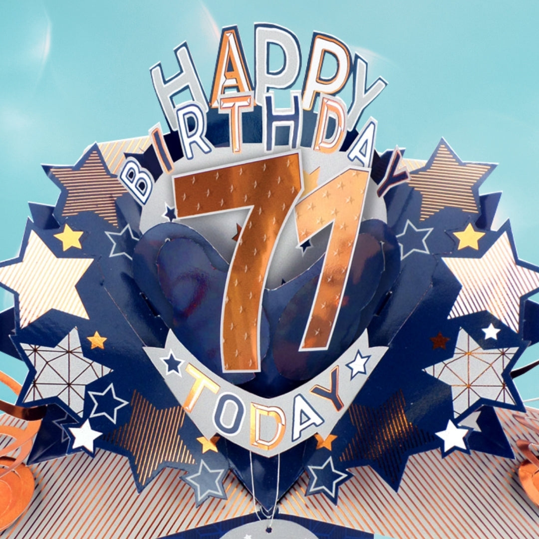 71st Birthday Card Pop Up 3D Happy Birthday Card Age 71 Today 3D For Him