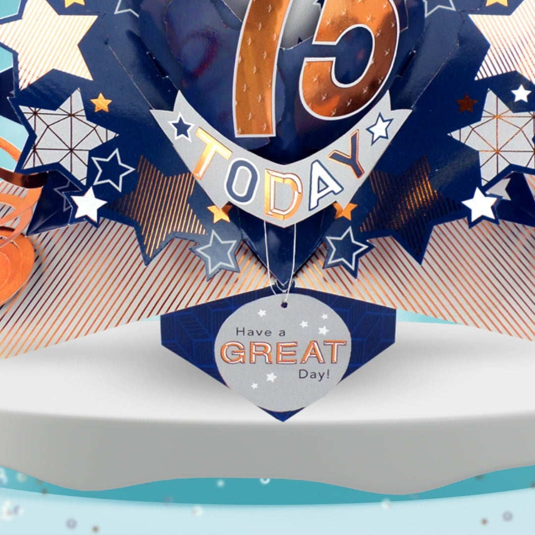 75th Birthday Card Pop Up 3D Happy Birthday Card Age 75 Today 3D For Him