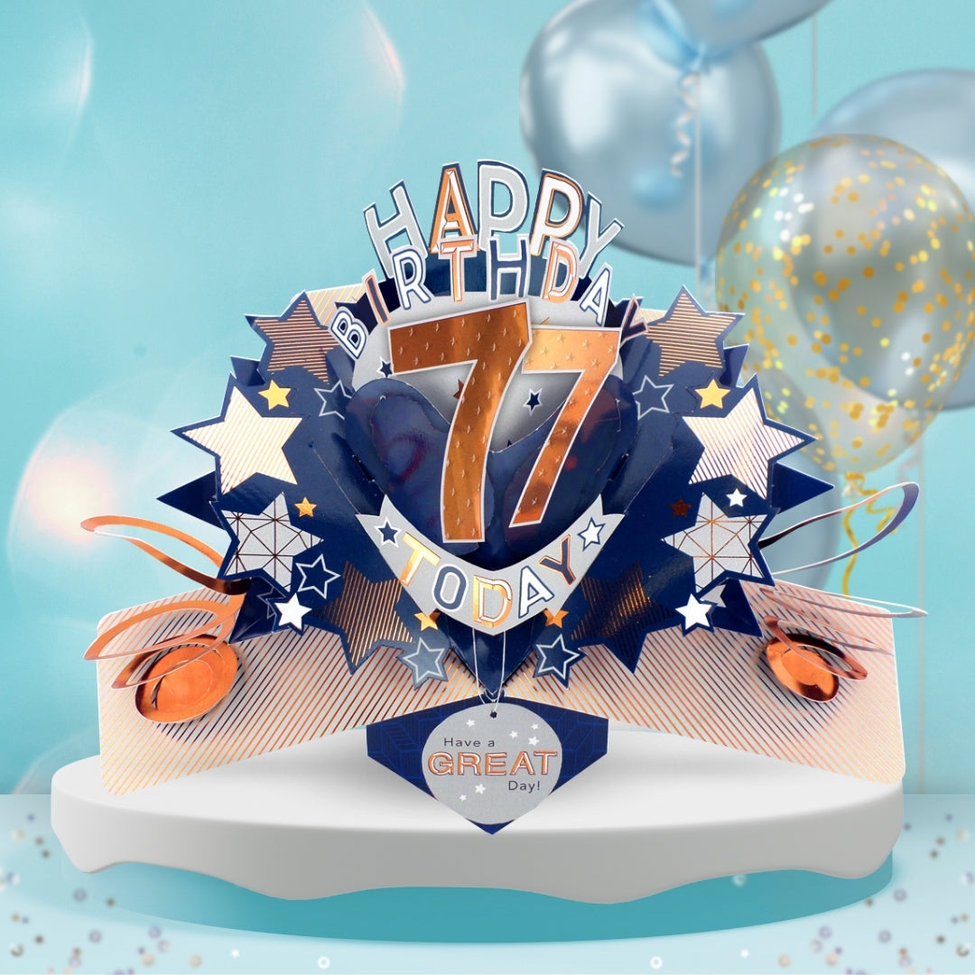 Happy 77th Birthday 77 Today Pop-Up Greeting Card