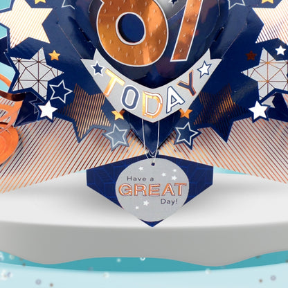 81st Birthday Card Pop Up 3D Happy Birthday Card Age 81 Today 3D For Him