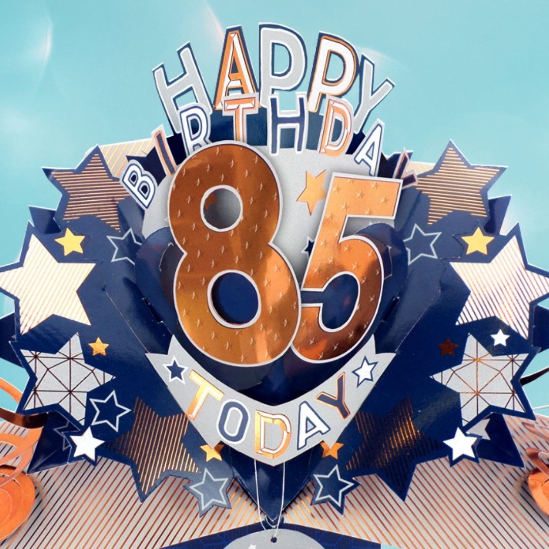 85th Birthday Card Pop Up 3D Happy Birthday Card Age 85 Today 3D For Him