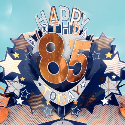 85th Birthday Card Pop Up 3D Happy Birthday Card Age 85 Today 3D For Him