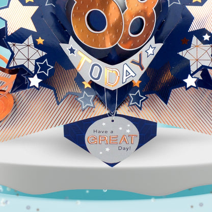 88th Birthday Card Pop Up 3D Happy Birthday Card Age 88 Today 3D For Him