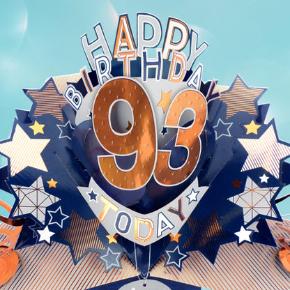 93rd Birthday Card Pop Up 3D Happy Birthday Card Age 93 Today 3D For Him