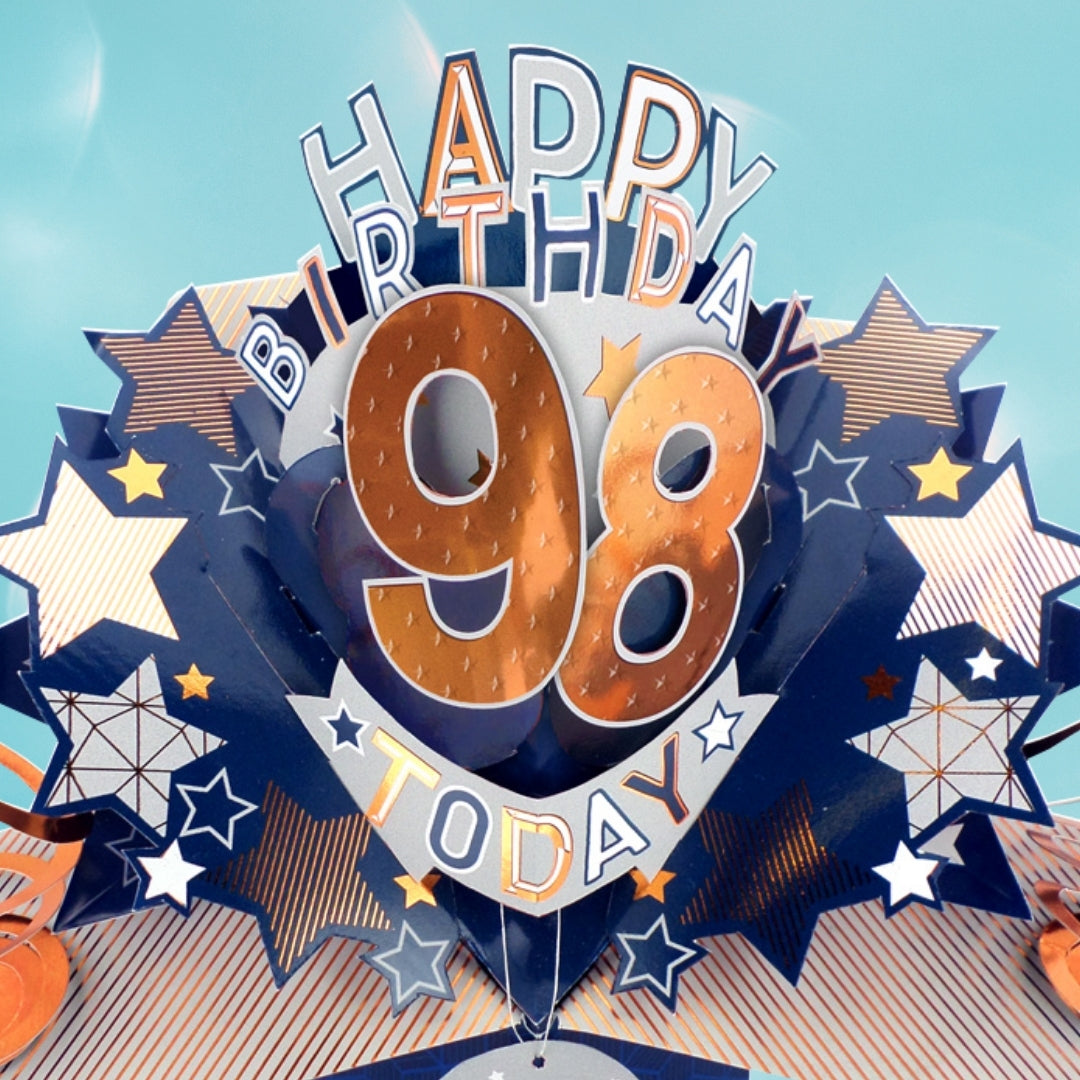 Happy 98th Birthday 98 Today Pop-Up Greeting Card