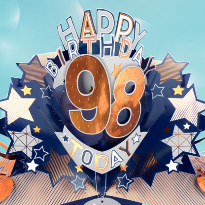 Happy 98th Birthday 98 Today Pop-Up Greeting Card