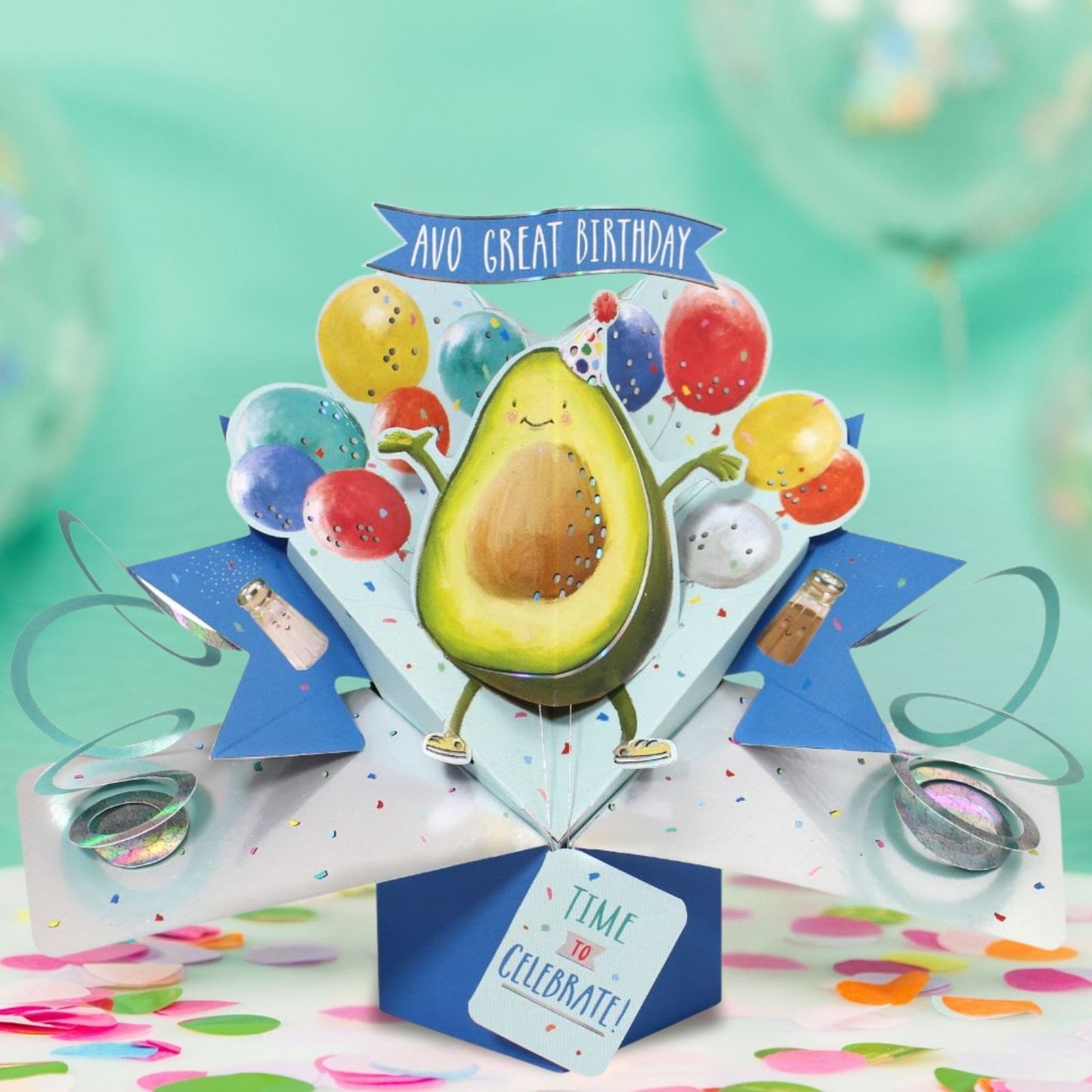 Avo Great Birthday Avocado Pop-Up Greeting Card