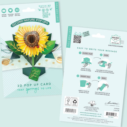 Just For You Sunflower Pop-Up Greeting Card