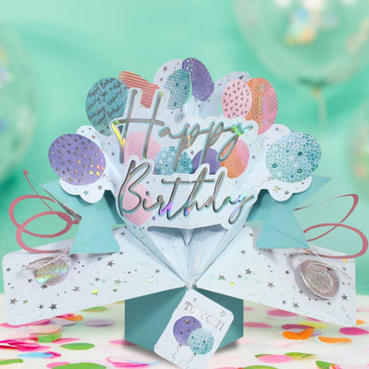 Happy Birthday To You Balloons Pop-Up Greeting Card