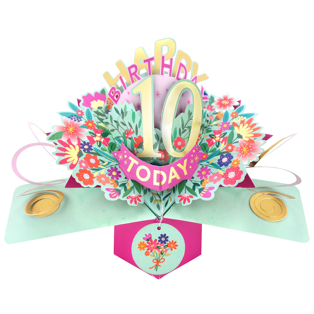 Happy 10th Birthday 10 Today Pop-Up Greeting Card