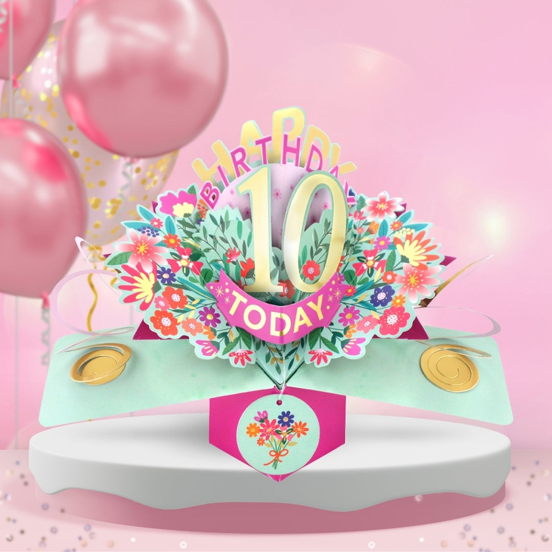 Happy 10th Birthday 10 Today Pop-Up Greeting Card