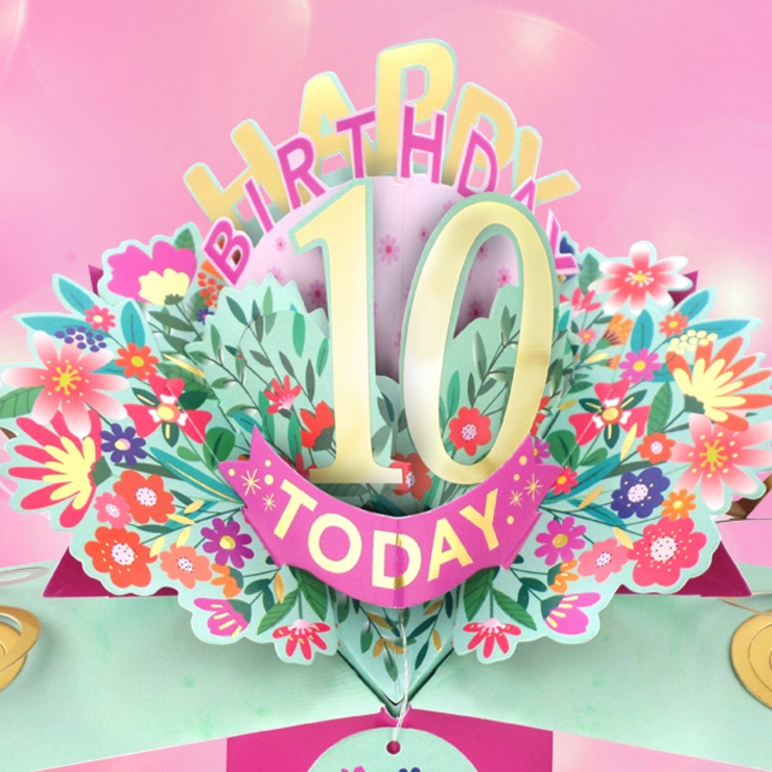 Happy 10th Birthday 10 Today Pop-Up Greeting Card