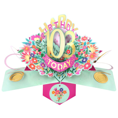 103rd Birthday Card Pop Up 3D Happy Birthday Card Age 103 Today 3D For Her