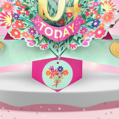104th Birthday Card Pop Up 3D Happy Birthday Card Age 104 Today 3D For Her