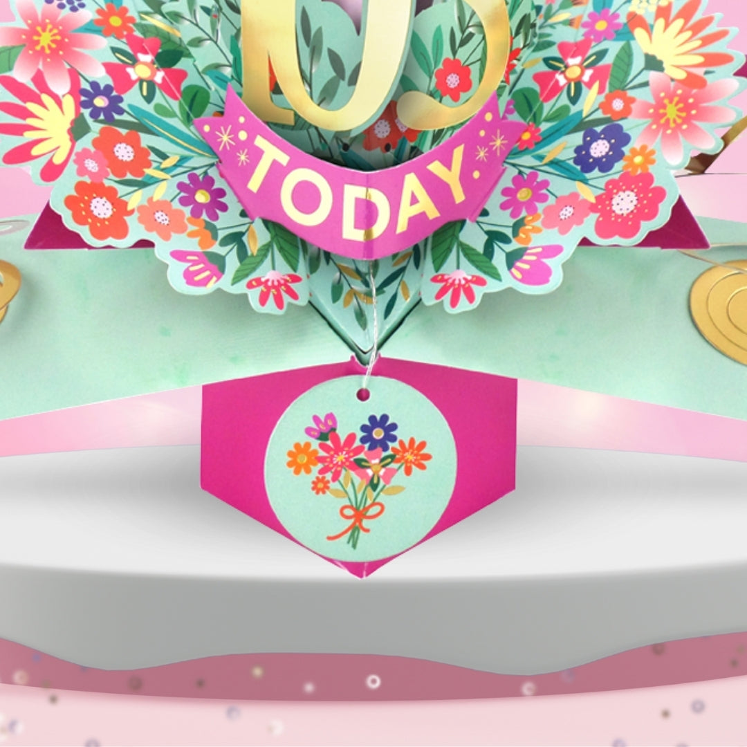 105th Birthday Card Pop Up 3D Happy Birthday Card Age 105 Today 3D For Her