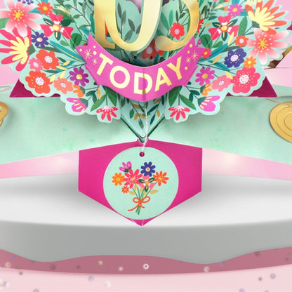 105th Birthday Card Pop Up 3D Happy Birthday Card Age 105 Today 3D For Her