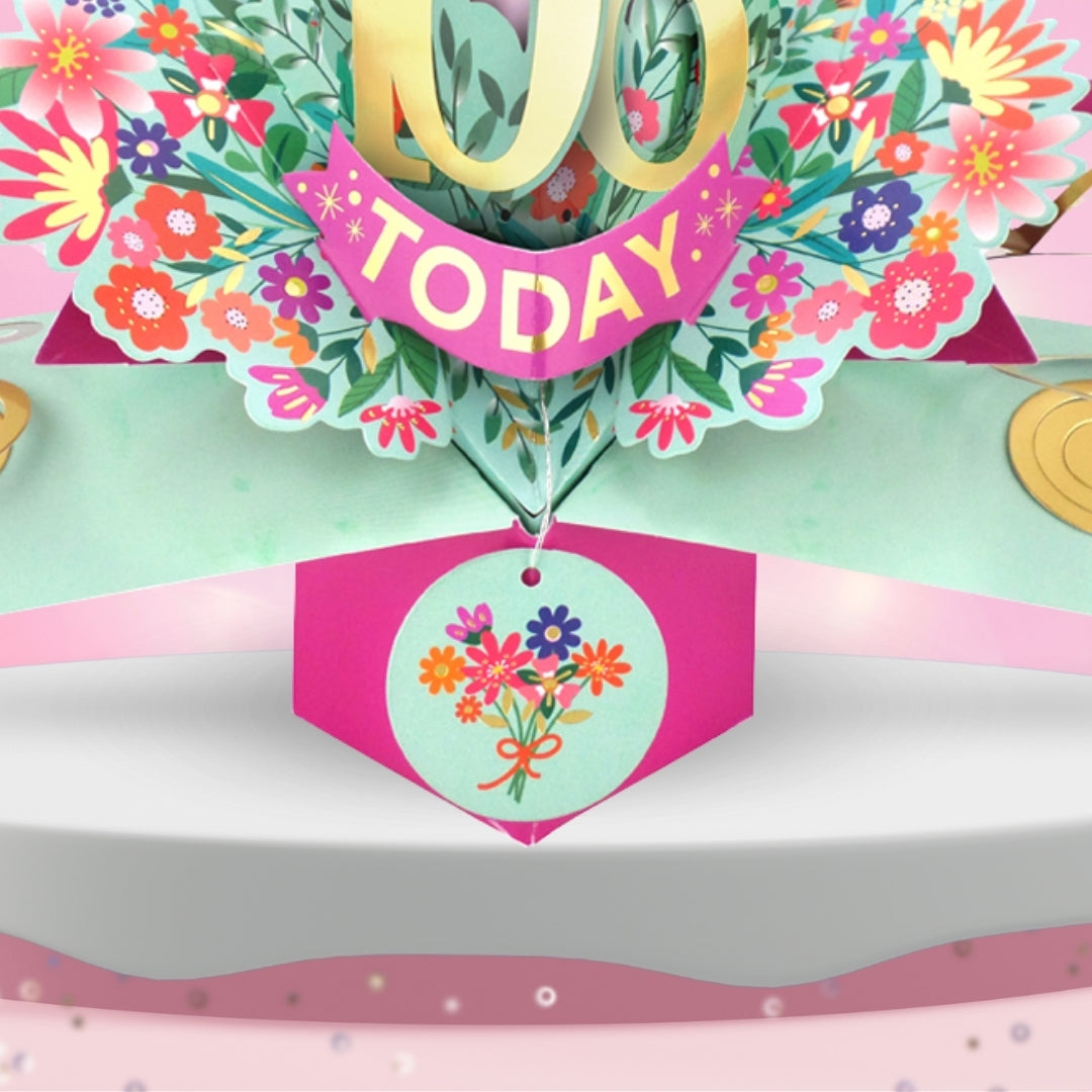 106th Birthday Card Pop Up 3D Happy Birthday Card Age 106 Today 3D For Her